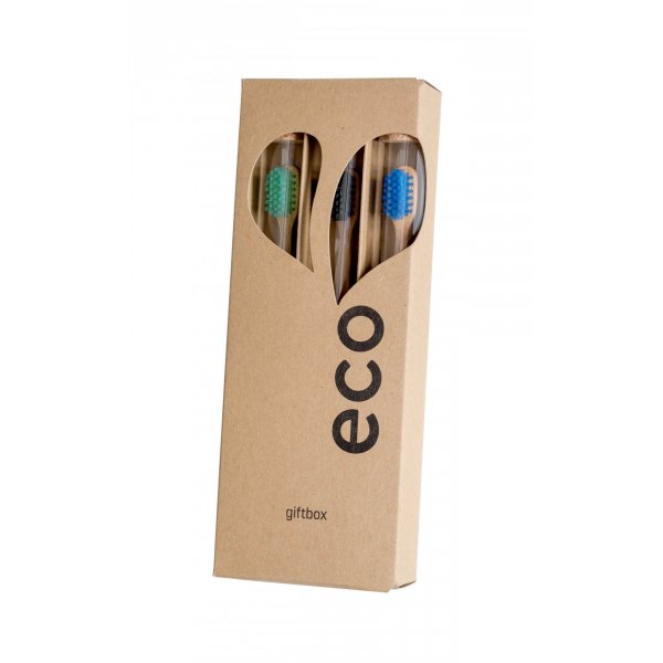 Ecoheart Giftbox - dárkové balení bambusových kartáčků (var. 3) (3 ks)