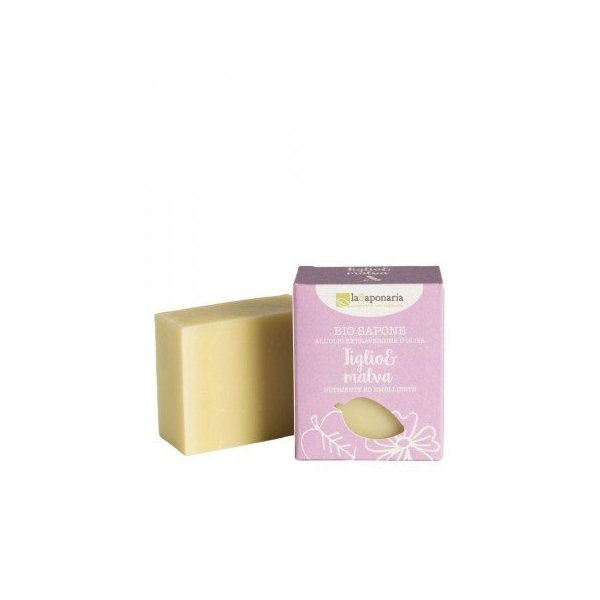 laSaponaria Tuhé olivové mýdlo BIO - Lípa a sléz (100 g)