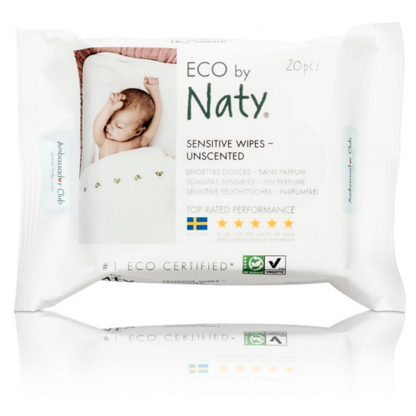 Naty Dětské vlhčené hygienické ubrousky (20 ks) - vhodné i pro velmi citlivou pokožku