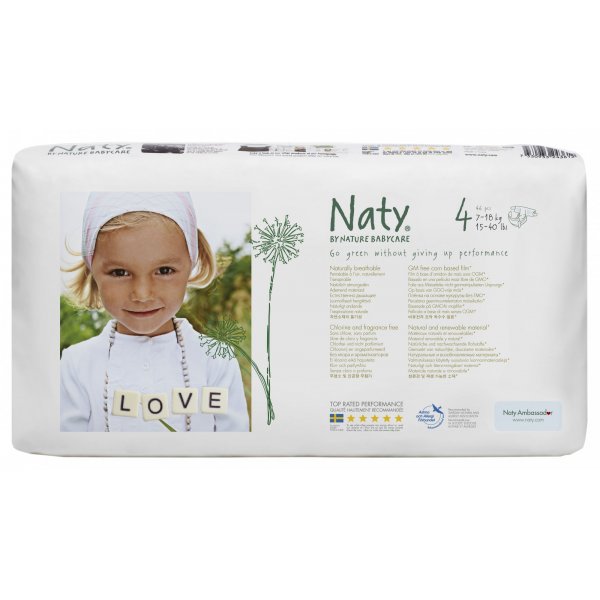 Naty Ekoplenky Maxi 4 (7 - 18 kg) Economy pack (44 ks) - z 55-60 % rozložitelné