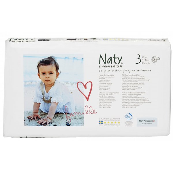 Naty Ekoplenky Midi 3 (4 - 9 kg) Economy pack (50 ks) - z 55-60 % rozložitelné