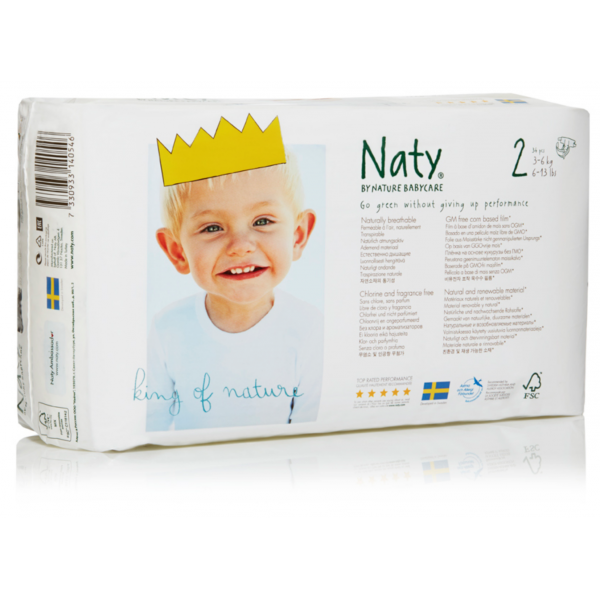 Naty Ekoplenky Mini 2 (3 - 6 kg) (33 ks) - z 55-60 % rozložitelné