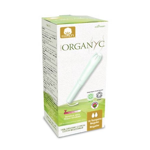 Organyc Tampony s aplikátorem Regular (16 ks) - 100% z biobavlny, 2 kapičky