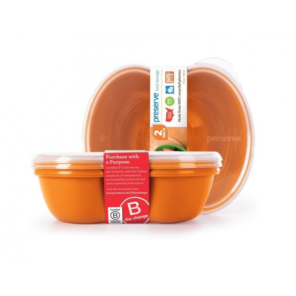 Preserve Svačinový box (2 ks) - oranžový - ze 100% recyklovaného plastu
