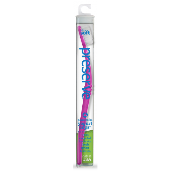 Preserve Zubní kartáček (soft) - fialový - z recyklovaných kelímků od jogurtů