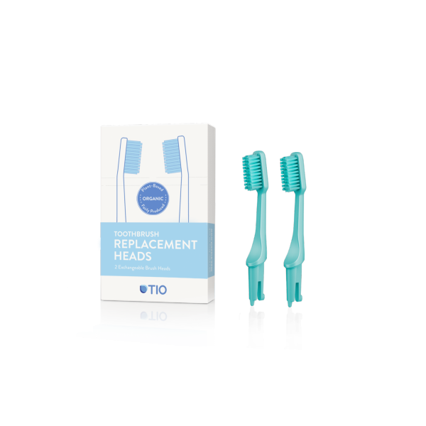 TIO Náhradní hlavice k zubnímu kartáčku (ultra soft) (2 ks) - tyrkysově zelená